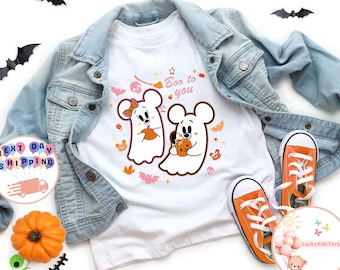 Mickey And Minnie Ghost Kids T-Shirt, Boo To You Toddler Sweatshirt, Disney Halloween Baby Onesie®, Disney Spooky Vibes Tee, Halloween Gift
