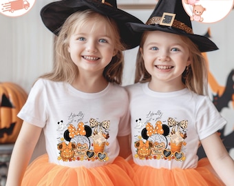 Minnie Bow Halloween Kids T-Shirt, Disney Pumpkin Toddler Sweatshirt, Cute Coquette Mouse Baby Onesie®, Mickey Ghost Tee, Disney Girls Trip