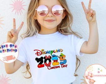 Custom Disneyland 2025 Kids T-Shirt, Mickey And Friends Toddler Sweatshirt, Disneyland Vacation Baby Onesie®, Personalized Disney Gift