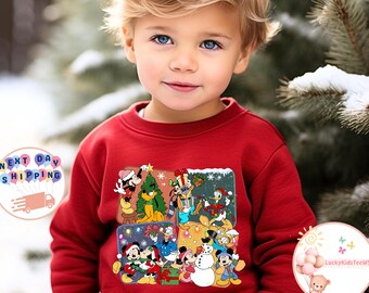 Mickey And Friends Christmas Toddler Sweatshirt, Disney Christmas Party Kids T-Shirt, Disney Snowman Baby Onesie®, Christmas Gifts Tee