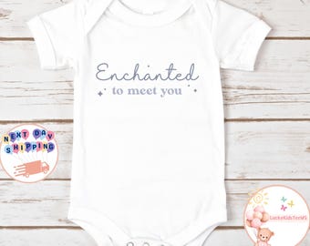 Enchanted To Meet You Baby Onesie®, Cute Newborn Outfit, Baby Shower Gift Onesie®, New Baby Gift, Funny Baby Bodysuit, Coming Home Outfit