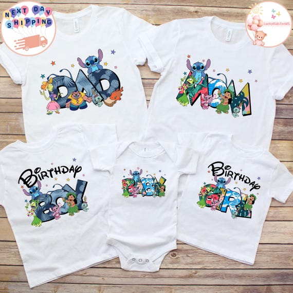 Disney Stitch Family Shirt, Lilo and Stitch Family Sweatshirt, Disney Birthday Baby Onesie®, Stitch Birthday Toddler Shirt, Birthday Gift