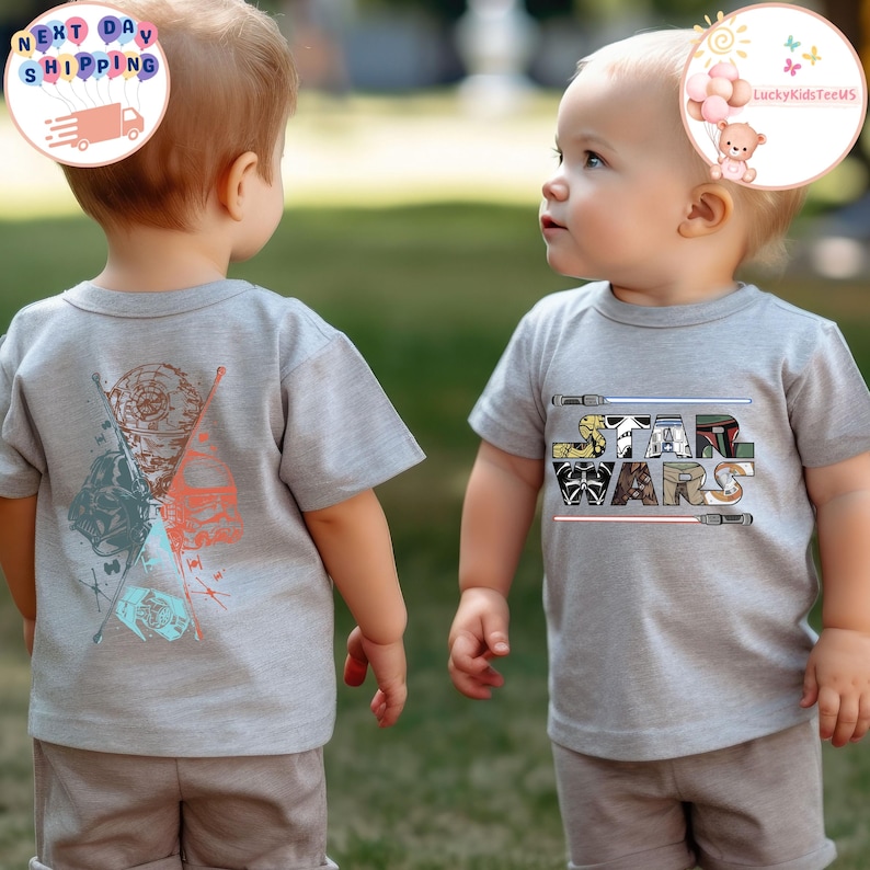 Disney Star Wars Two-Sided Kids Shirt, Boys Star Wars Shirt, Star Wars Toddler Sweatshirt, Disney Family Trip Baby Onesie®, Disney Gift image 3