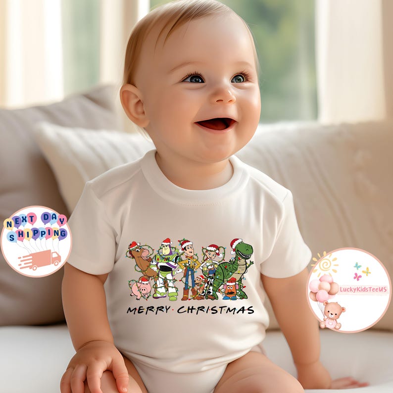 Toy Story Merry Christmas Toddler Sweatshirt, Disney Christmas Kids Shirt, Disney Pixar Toy Story Onesie®, Disney Family Christmas Party image 2