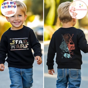 Disney Star Wars Two-Sided Kids Shirt, Boys Star Wars Shirt, Star Wars Toddler Sweatshirt, Disney Family Trip Baby Onesie®, Disney Gift image 2