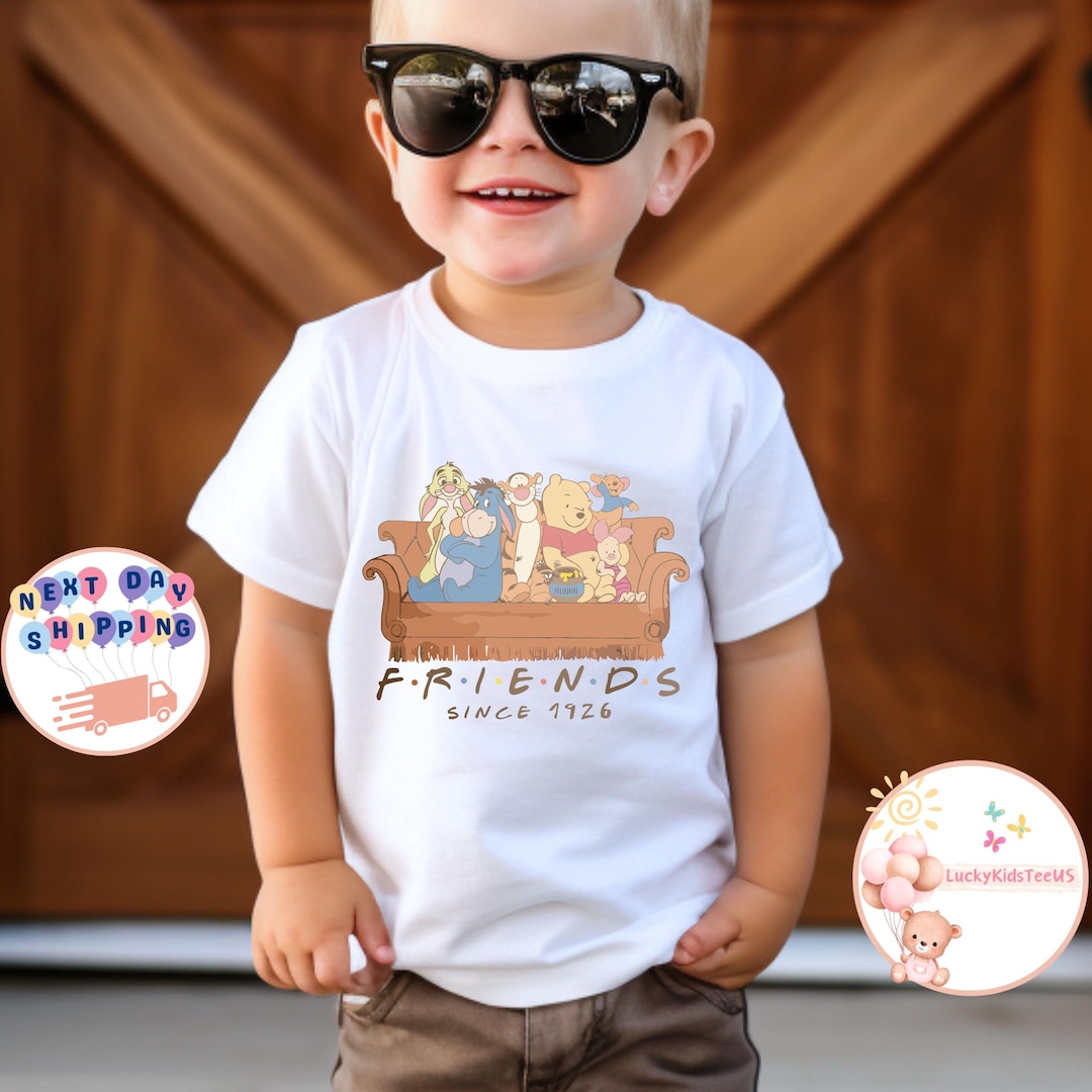 Retro Disney Friends Since 1926 Kids T-shirt, Winnie the Pooh Toddler  Sweatshirt, Pooh Bear and Friends Baby Onesie®, Disney Gift for Kids