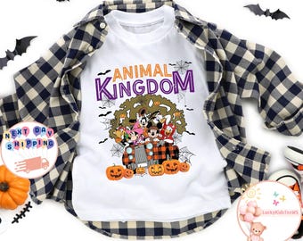 Retro Animal Kingdom Halloween Kids T-Shirt, Mickey And Friends Safari Halloween Toddler Sweatshirt, Disney Halloween Trip Baby Onesie®