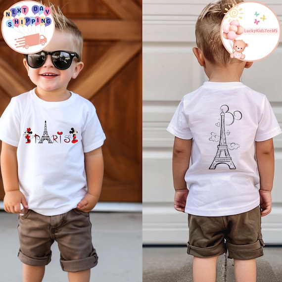 Mickey And Minnie Eiffel Tower Kids Shirt, Disney Paris Toddler Sweatshirt, Disneyland Paris Vacation Baby Bodysuit, Mickey Mouse Paris Tee