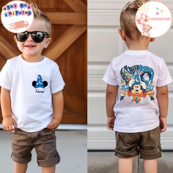 Custom Mickey Magical Kids T-Shirt, Wizard Mickey Mouse Toddler Sweatshirt, Two-Sided Mickey Shirt, Disney Trip Tee, Personalized Gift