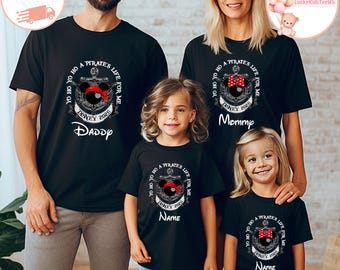 Custom Disney Pirates Family T-Shirt, Mickey And Minnie Pirate Toddler Sweatshirt, Personalized Pirate Baby Onesie®, Pirate Cruise Shirt