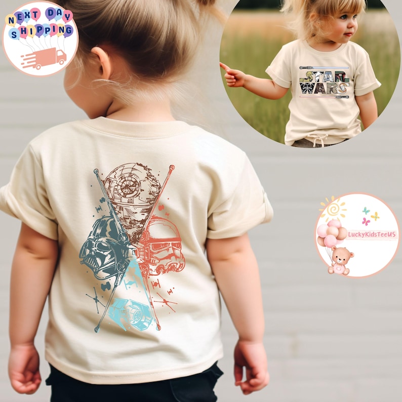 Disney Star Wars Two-Sided Kids Shirt, Boys Star Wars Shirt, Star Wars Toddler Sweatshirt, Disney Family Trip Baby Onesie®, Disney Gift image 4