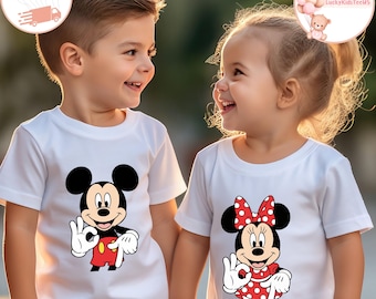 Disney Mickey and Minnie Six Seven Kids T-Shirt, Mickey 6 7 Holiday Party Toddler Sweatshirt, Minnie 6 7 Onesie®, Disneyland Matching Shirt