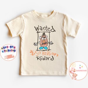 Mr. Potato Head Wanted Reward Kids T-Shirt, Disney Toy Story Toddler Sweatshirt, Mr. Potato Head Baby Onesie®, Toy Story Toddler Tee image 2