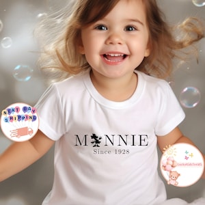 Minnie Since 1928 Kids T-Shirt, Minnie Mouse Toddler Sweatshirt, Disney Minnie Baby Onesie®, Girls Minnie Shirt, Disney Girls Trip Tee