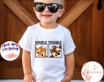 Double Trouble Toddler Shirt, Disney Chip and Dale Kids Shirt, Chip and Dale Sweatshirt, Disney Family Baby Bodysuit, Disney Vacation Gift