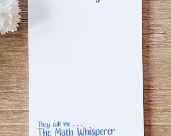 Personalized Notepad for Math Teacher Appreciation Gift for Back to School, Teacher Christmas Gift