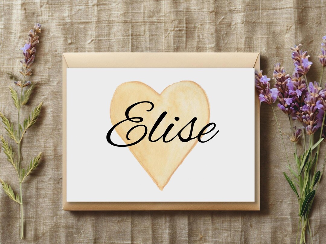 Personalized Heart With Name Note Cards, Blank Note Cards, Note Cards ...