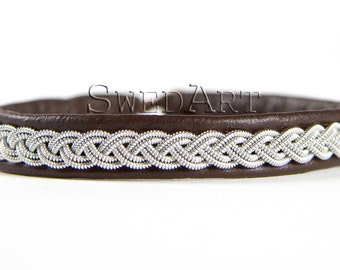 SwedArt B12 XS Sami Swedish Reindeer Leather Sami Bracelet Antler Button The Authentic Benedict Cumberbatch Dark Brown