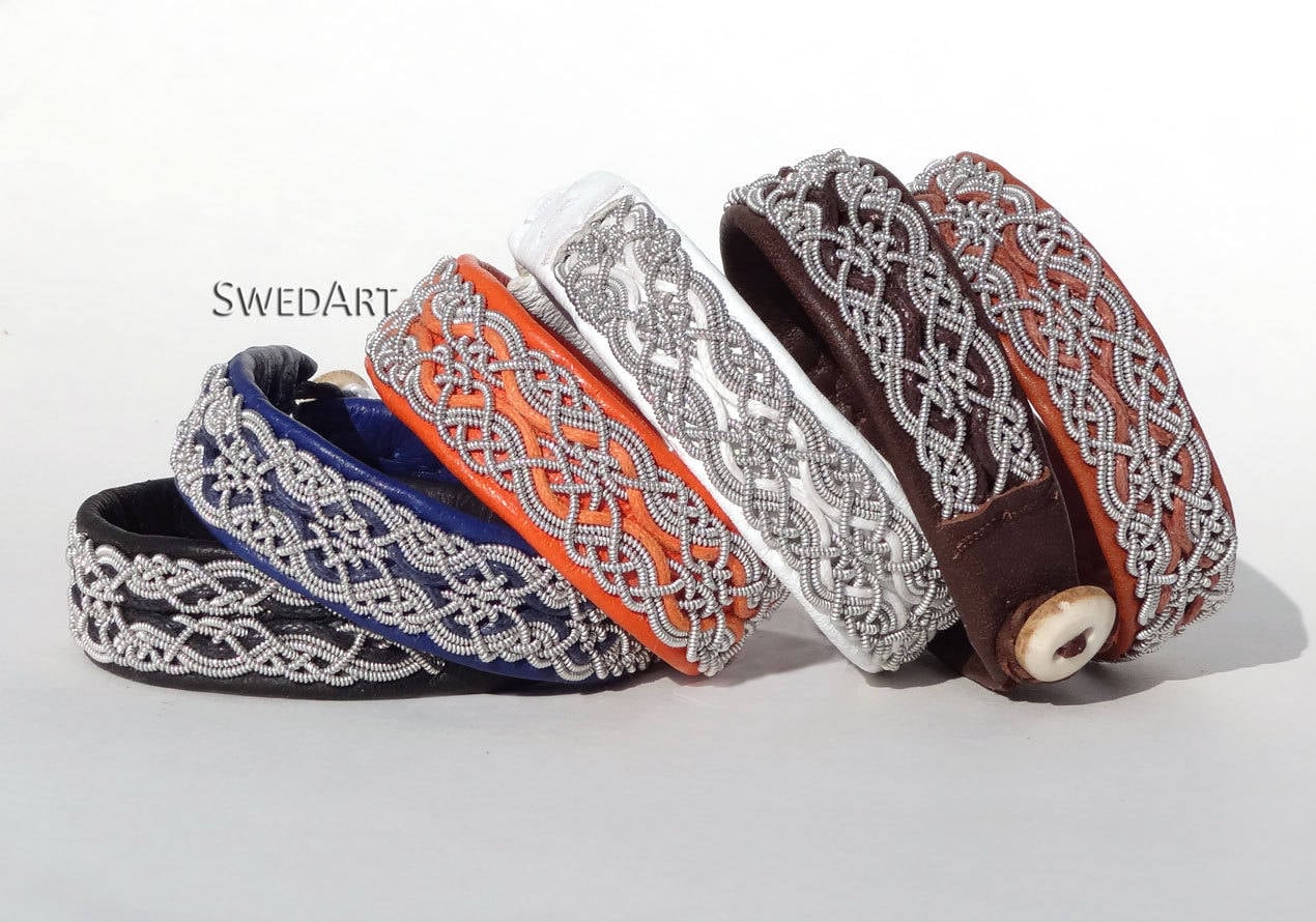 Swedart B17 XXS Snowflake Sami Lapland Reindeer Leather Bracelet Antler ...
