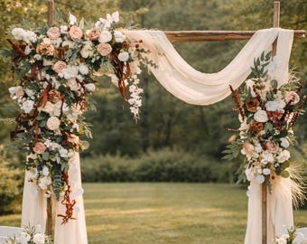 Terracotta Colored Rustic Wedding Arrangement, Artificial Flower Arrangement