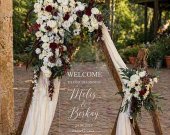Guirnalda de flores rústicas para arco de boda, Arreglo floral para arco de boda de terracota, Arco de follaje, Arco floral de otoño