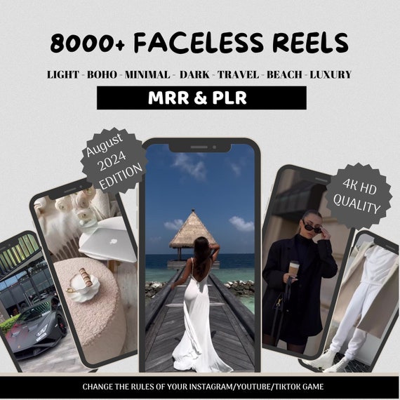 8000+ Faceless Luxury Reels | MRR, Travel & Lifestyle Videos