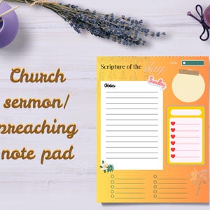 preaching  printable and digital notepad/ church note taking notepad/  Sunday sermon notepad/  Bible preaching note taking pad/