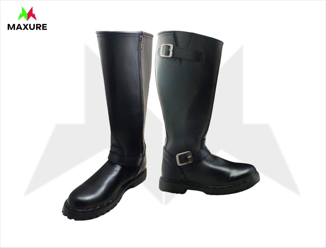 Men's Black Tall Horse Riding Boots, Handmade Vintage English