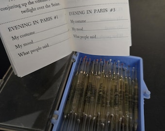 sample perfume set glass vials perfume diary 1950's