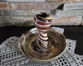 Desert sands Mission Swirl pattern vintage candleholder