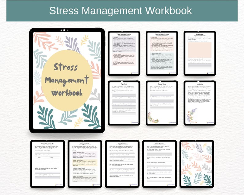 Stress Management Workbook | Digital Download Therapy Worksheets ...