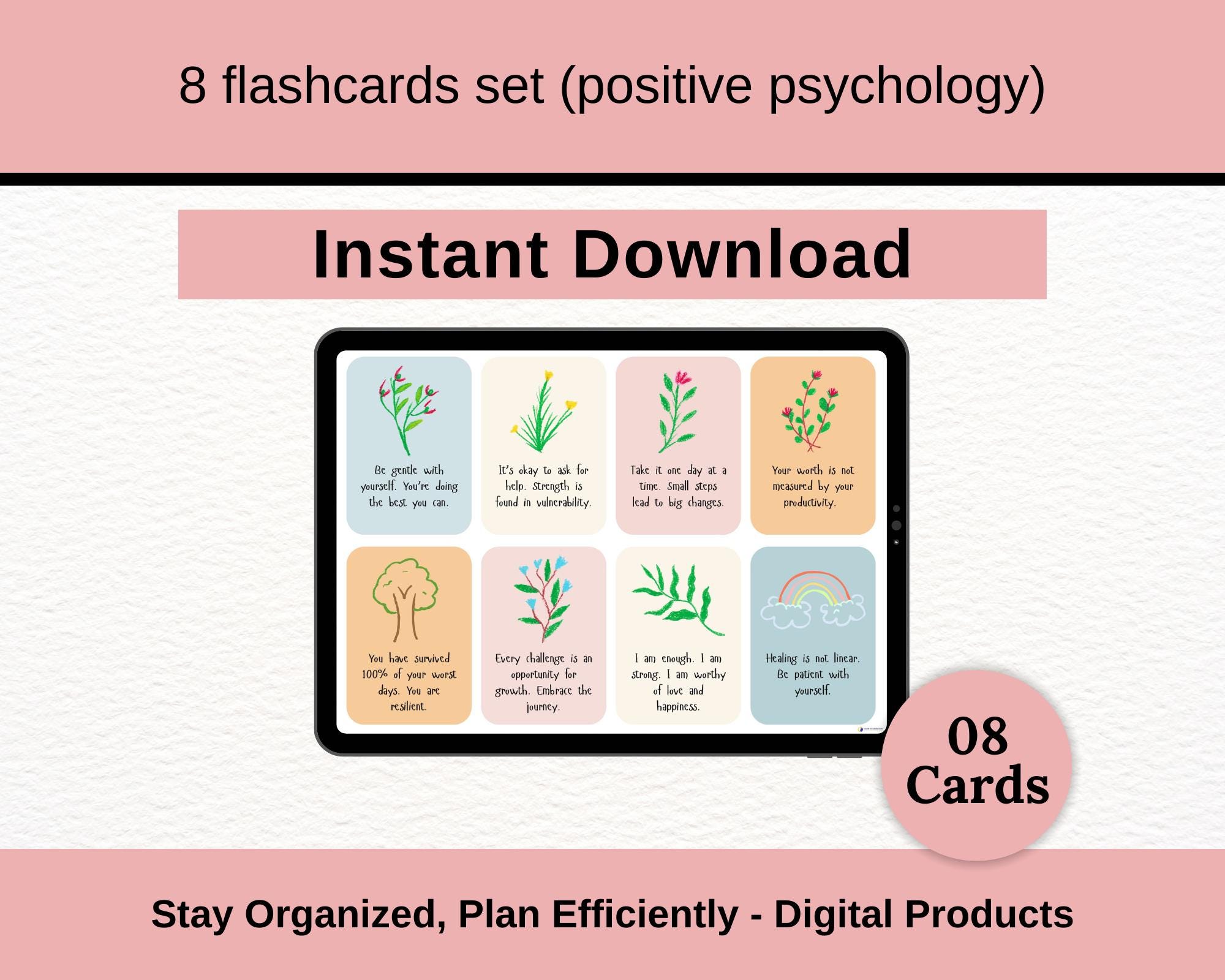 Inspirational Quotes Flash Cards | Digital Download Affirmation Cards, Positive Affirmations, Mental Health, Therapy Tools, Anxiety Relief