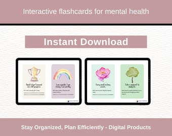 Mental Health Cards | Digital Download Affirmation Cards, Therapy Tools, Mindfulness, Positive Affirmations, Inspirational Quotes Printables