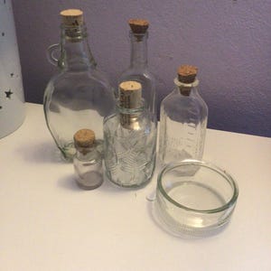 antique collection of glass bottles