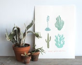 Cactaceae - limited edition linocut print