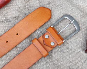 Leather Belt, Full Grain Leather Belt, Mens Leather Belt, Gift For Boyfriend, Brass Buckle