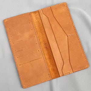 Cartera grande de piel plegable y delgada
