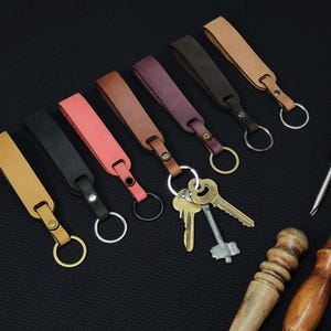 Monogrammed Leather Keychain: Personalized Key Fob
