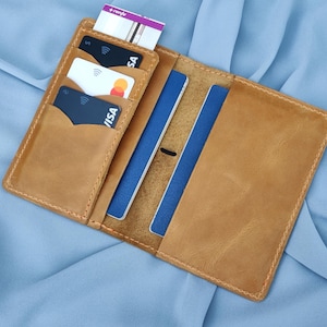 Portefeuille passeport, housse de voyage monogrammée, cadeau de voyage, portefeuille personnalisé pour homme et femme