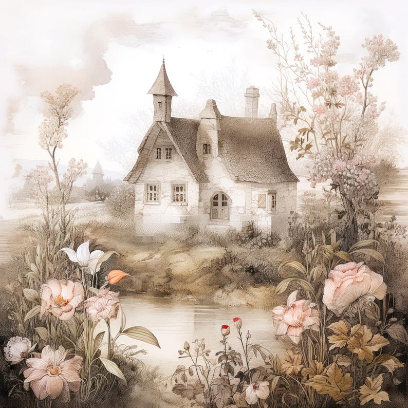 French Country Cottage Printable Wall Art - Etsy