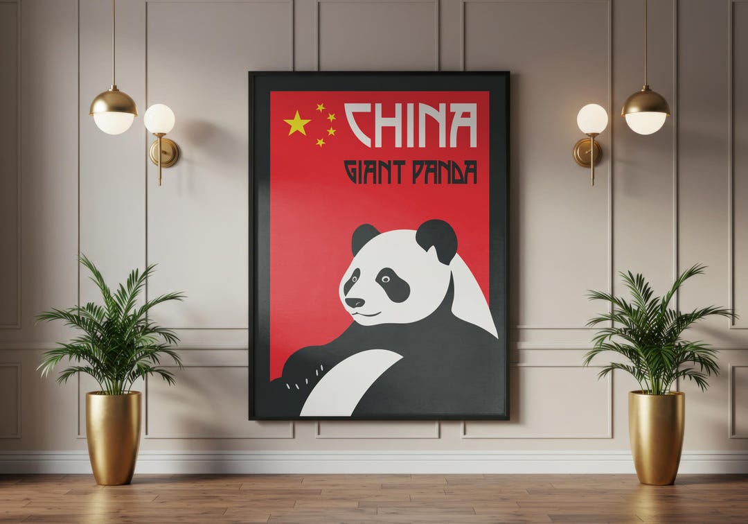 Giant Panda Poster – China National Animal Wall Art – Wildlife Nature ...