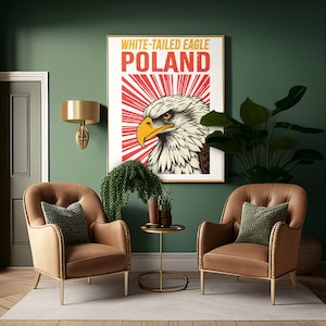 Polish Eagle Wall Art – Orzeł Biały National Animal Poster – A3 Digital Download – Poland Heritage Decor – Modern Polish Symbol Print