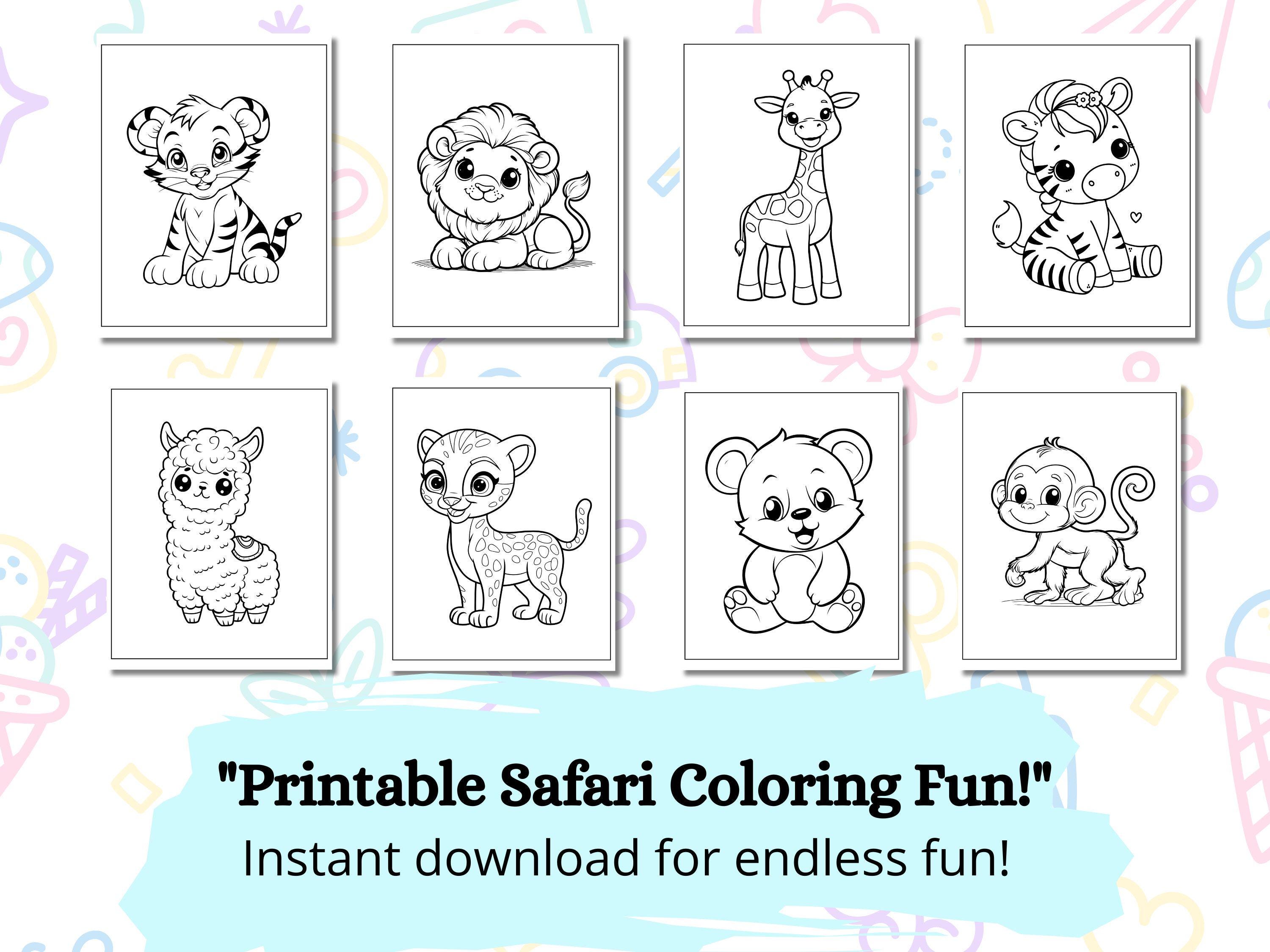 Safari Animal Coloring Pages for Toddlers (ages 3–5) | Cute & Easy ...
