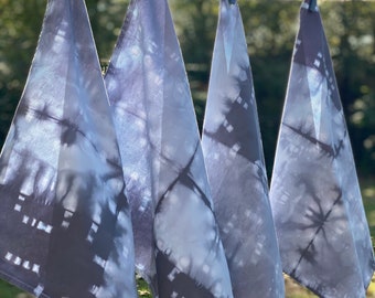 Shibori Cotton Napkins in Denim Blue - Set of Four