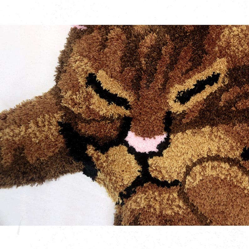 Cat Shape Rug: Children's Room Decor, Gray Brown Door Mat - Etsy