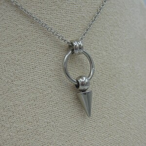 Industrial O-Ring Pendant Necklace with Spike Accent