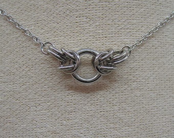 Delicate Byzantine Chainmail Necklace with O-Ring Accent