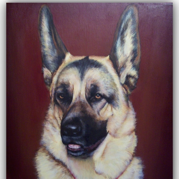 German Shepherd pet card pet portrait painting