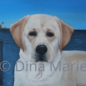 Yellow Labrador retriever fine art print (giclee) from painting of yellow lab