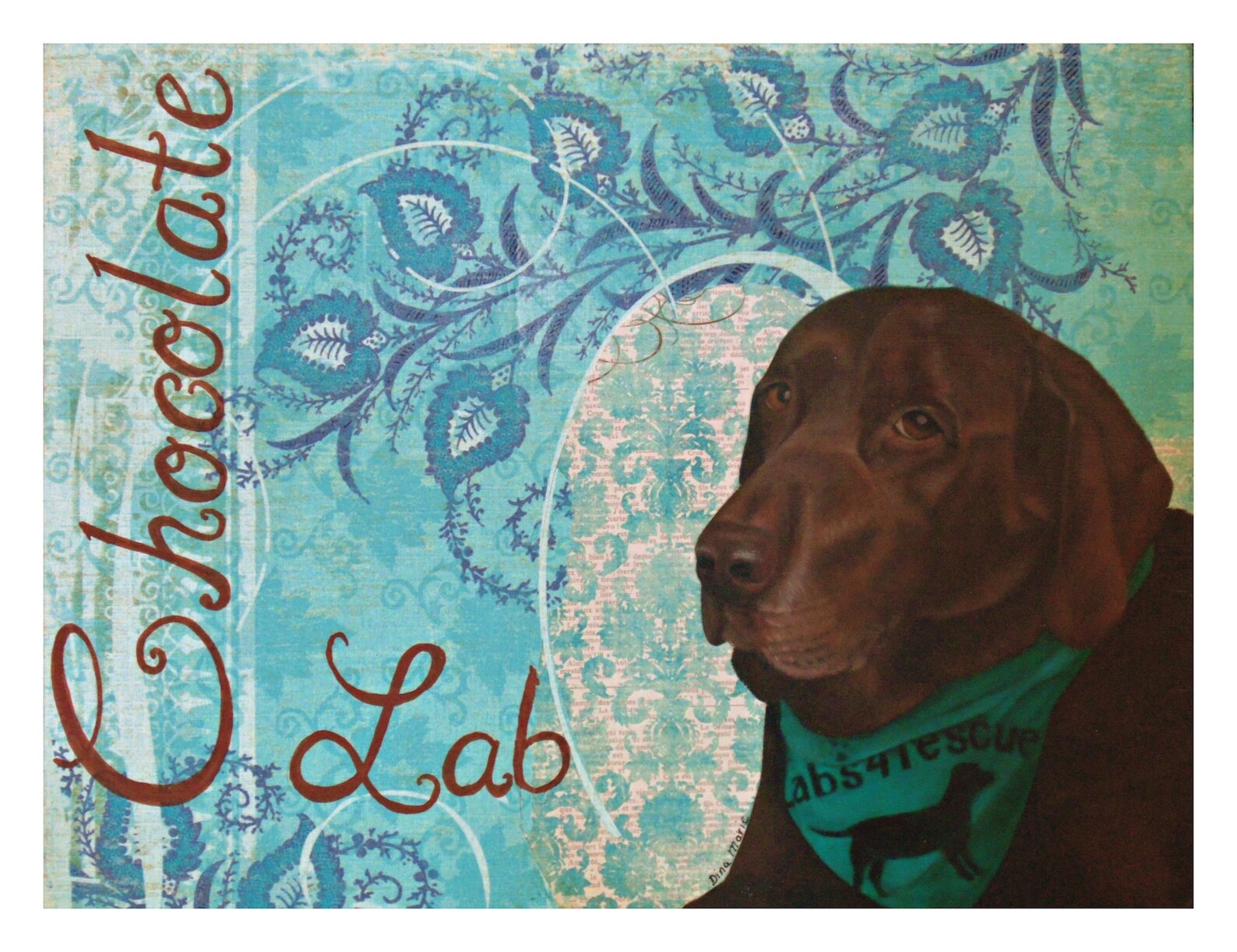 Chocolate Labrador Retriever Collage Card Original Chocolate - Etsy